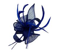 Finecy In New Women Ladies Small Feather Flower Hair Hat Fascinator Clip Pin Party Wedding Royal Ascot Race Royal Blue