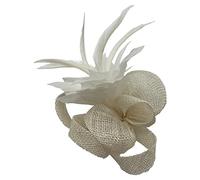 Finecy In New Women Ladies Small Flower Feather Fascinator Brooch Clip Party Royal Ascot Wedding Race White