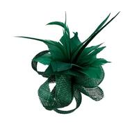 Finecy In New Women Ladies Small Flower Feather Fascinator Brooch Clip Party Royal Ascot Wedding Race Green