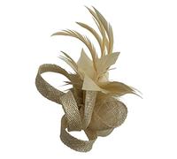 Finecy In New Women Ladies Small Flower Feather Fascinator Brooch Clip Party Royal Ascot Wedding Race Nude