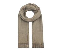 Finecy In - Women Lady Pure Wool Plain With Tassels Large Soft Shawl Wrap Warm Winter Scarf (Beige)