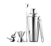 FineDine 7-Piece Stainless Steel Cocktail Shaker Set - 26 oz Shaker & Strainer - Bartender Kit - Cocktail Gift Set