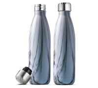 FineDine Triple Insulated Stainless Steel Water Bottle (Set of 2) 500ml Insulated Water Bottles, 100% Leakproof Travel Bottle Keeps Hot and Cold - BPA-Free Reusable Flask