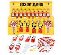 Fineera Lockout Tagout Station with Loto Devices - Lock Out Tag Out Kit Board Include 14 Pack Safety Lock Set, 6 Hasps, 40 Do Not Operate Tags, Lockout Safety Supply for OSHA Compliance