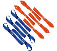 FineGood 10 Pcs Soft Loop Tie Down Straps, 1,500lb Load Capacity Breaking Strength Belts for Secure and Confident Trailering of Motorcycle Dirt Bike ATV UTV - Blue, Orange