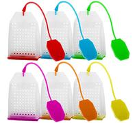 FineGood 6 Pack Silicone Tea Infuser, Reusable Safe Loose Leaf Tea Bags Strainer Filter with Six Colors