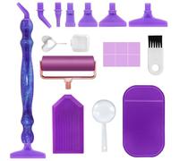 FineGood Diamond Art Accessories Kit - Ergonomic Pens with Screw Tips and Roller for 5D Painting - Purple