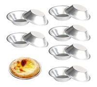 Finehenchi Yorkshire Pudding Tray, 12 Pcs Tartlet Tins Aluminum Egg Tart Molds, Reusable Non-Stick Dariole Moulds Mini Baking Cups for Egg Tarts, Fruit Pies, Air Fryer, Home Baking (Silver)