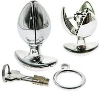 Fineim BDSM Stainless Steel Anal Lock Dilator Metal Anal Plug Asslock Advanced Anal Toys for Beginners SM Anal Plug Sex Toys for Men and Women