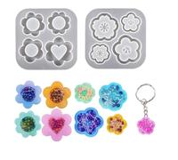 FineInno 2 PCS Shaker Resin Moulds Flower Quicksand Epoxy Resin Moulds Hollow Jewellery Pendant Silicone Mold Casting Art Craft for DIY Necklace Decoration
