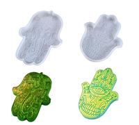 FineInno 2Pack Silicone Hamsa Moulds for Resin,DIY Palm Amulet Mold Epoxy Resin Molds Fatima Hand Casting Mould for Coaster, Pendant,Necklace,Cup Mat (Hamsa Moulds)