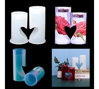 FineInno 2pcs Heart Shape Candle Holder Resin Moulds Candlesticks Silicone Mould Tealight Holder Resin Casting Mould DIY Epoxy Decoration Crafts for Valentine’s Day