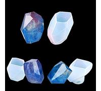 FineInno 3 Pcs Candle Making Molds, 3D Multi-Faceted Geometric Epoxy Resin Casting Mould, Silicone Crystal Mould for Wax Melt Soap Jewelry Making Home Decoration