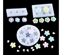 FineInno 3D Flower Rose Silicone Mold Resin Mould Casting Molds for DIY Pendant Necklace Earring Bracelet Hand Jewelry Making (Mini Flower Silicone Mould)