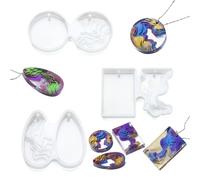 FineInno 3Pcs Island Resin Moulds Ocean Themed Silicone Moulds for Resin for Jewellery Making Silicone Pendant Molds with Holes DIY Resin Jewelry (Island Resin Moulds)