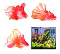 FineInno 3pcs Miniature Fishes Tiny Resin Fake Animals Artificial Fish Ornament Statue for Fish Tank Decor Micro landscape Home Decoration