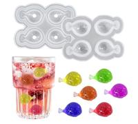FineInno 4 Cavity Fish Ice Cube Mould 3D Silicone Animal Ice Tray Easy Release Ice Cube Moulds for Chilling Whiskey,Cocktails,Juice,Coffee