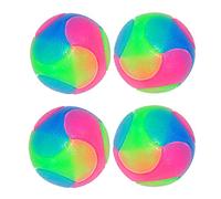 FineInno 4 pcs Light Up Dog Balls Flashing Elastic Ball Glow in The Dark Interactive Pet Toys for Puppy, Cats, Dog (4 pcs smooth balls)