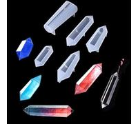 FineInno 5 Pcs Pendulum Molds for Epoxy Resin,Earrings Molds Quartz Crystal Silicone Molds Jewelry Casting Molds DIY Pendant Necklace Making Craft