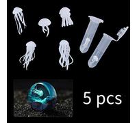 FineInno 5pcs 3D Mini Jellyfish Resin Filler, Resin Silicone Mould Filling, 3D Animal Mold Fillers, Jewelry Making Supplies for DIY Art Crafts Epoxy Resin Moulds