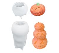 FineInno Silicone Skulls Shape Moulds Resin 3D Skeleton Skull Head Mould Epoxy Silicone Mould for Candle Making Halloween Decoration Home Decor (Pumpkin)