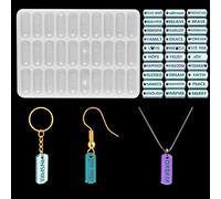 FineInno Words Resin Mould, Motivational Charms Pendants Silicone Moulds for Resin, Inspirational Letter Mould for Epoxy Resin, DIY Necklaces, Bracelets