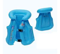 FINEJUSTOK Floaties Swim Vest for Child - Portable Inflatable Pool Floats with Adjustable Buckle, Double Surround Air Bag(Blue) - Ideal for Kids 3-6 Years, Small (Blue, 6-12 years)