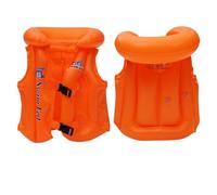 FINEJUSTOK Floaties Swim Vest for Child - Portable Inflatable Pool Floats with Adjustable Buckle, Double Surround Air Bag(Blue) - Ideal for Kids 3-6 Years, Small (Orange, 6-12 years)