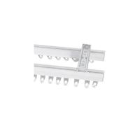 Fineline Double Curtain Track White Ceiling Mounted Heavy Duty Aluminium Bendable Curtain Rails Tracks Set With 83mm Top (Ceiling) Fix Support (150cm (59 Inches))