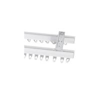 Fineline Double Curtain Track White Ceiling Mounted Heavy Duty Aluminium Bendable Curtain Rails Tracks Set With 83mm Top (Ceiling) Fix Support (300cm (118 Inches))