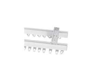 Fineline Double Curtain Track White Ceiling Mounted Heavy Duty Aluminium Bendable Curtain Rails Tracks Set With 83mm Top (Ceiling) Fix Support (500cm (197 Inches))