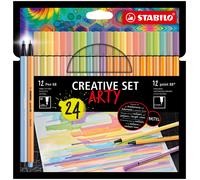 STABILO Pen 68 FibreTip Pen & point 88 ARTY Fineliner - Wallet of 24 - NEW