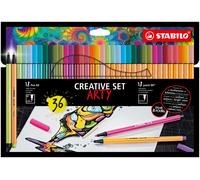 STABILO Creative Set - point 88 & Pen 68 ARTY - Pack of 36 Assorted Pastel Colours