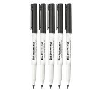 Fineliner Sign Pens, BLACK, Pack of 5, Medium Point (1.0mm), STIBM25 Singing Writing Pens, Large Ink Reservoir, Ideal for Business Office School Use, iVAIDEX