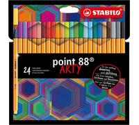 STABILO point 88 - Fineliner - ARTY - Pack of 24 - Assorted Colours