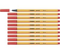 Fineliner - STABILO point 88 - Pack of 10 - Red