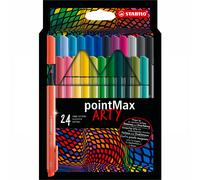 STABILO pointMax - Nylon-Tip Sign Pen - ARTY - Pack of 24 - Assorted Colours