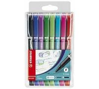 Fineliner with Cushioned F-Tip - STABILO SENSOR F - Pack of 8 - Assorted Colour