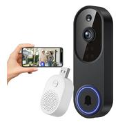 FineLuck 1080P WiFi Video Doorbell Camera Wireless, AI Human Detection, 2-Way Talk, 2.4G Wi-Fi, Battery Powered, Cloud Storage, Indoor Outdoor Surveillance (With Receiver)