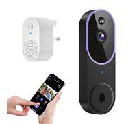 FineLuck WiFi Video Doorbell Camera Wireless with Doorbell Receiver, AI Human Detection, 2-Way Talk, 2.4G Wi-Fi, Battery Powered, Cloud Storage, Indoor Outdoor Surveillance