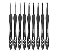 FINELYCR 9 Pcs Crochets Hooks Sets Ergonomic, Black Crochet Hook Set with Lightweight Plastic Handle, Comfortable Crochet Hooks for Arthritic Hands, Crochets Hook Set for Beginners 2-6mm