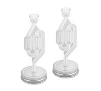 FINELYCR Airlock Fermentation Tubes Bubbler, Fermentation Lock Set, with Rubber Stopper and 7 cm Preserving Jar Lid, One-Piece Fermentation Tube, for Making Sauerkraut and Fermented Kimchi, Set of 2