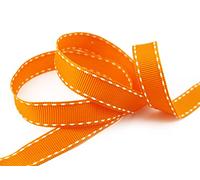 finemark 15 m x 15 mm Grosgrain Ribbon Stitches Orange Decorative Ribbon without Wire Gift Ribbon Craft Decorating Embroidered Edge Gift Wrapping Birthday