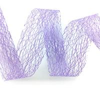 finemark 20 m x 38 mm Mesh Ribbon LEA Lilac (82) Floristry Ribbon Gift Ribbon Decorative Grid Decorative Floristry Ribbon for Crafts Decorating without Wire