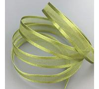 finemark 3 m x 10 mm Chiffon Ribbon with Satin Edge Olive Green (25) Green Chiffon Decorative bow Ribbon Gift Ribbon Semi Transparent Shiny Without Wire Organza