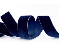 finemark 3 m x 16 mm Velvet Ribbon Dark Blue (419 Navy) Decorative Ribbon Velour One Side Velvet Ribbon for Sewing, Decorating