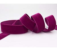 finemark 3 m x 16 mm velvet ribbon, fuchsia (390 Bordeaux) decorative ribbon, velour, one-sided velvet ribbon, for sewing, decorating.