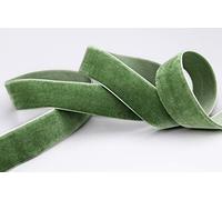 finemark 3 m x 16 mm velvet ribbon, olive light (409 bocage) decorative ribbon, velour, one-sided velvet, fixed edge, velvet ribbon for sewing, decorating.
