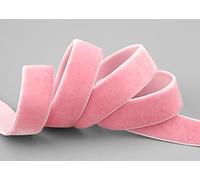 finemark 3 m x 22 mm Elastic Velvet Ribbon Pink (257) Stretch Velour Extremely Stretchy Single Sided Velvet 20% Elastane for Sewing