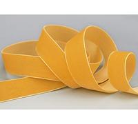finemark 3 m x 22 mm Velvet Ribbon Dark Yellow Mustard (402 Gold) Decorative Ribbon Velour One Sided Velvet Ribbon Fixed Edge Velvet Ribbon for Sewing Decorating